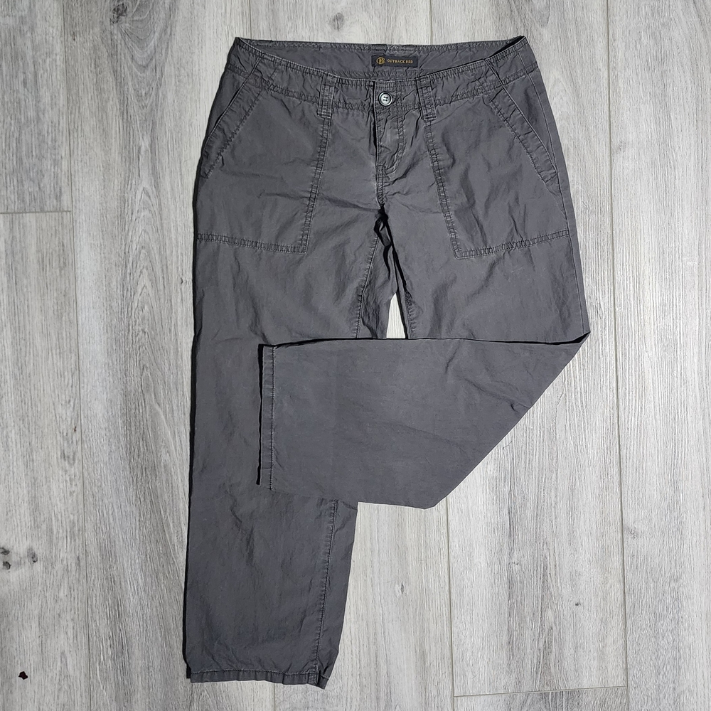 Vintage Y2K Outback Red 100% Cotton Womens Grey Cargo Capris Size 2